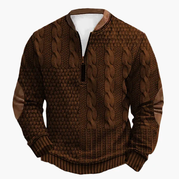 Pull décontracté à col zippé style tricot pour homme – Look moderne pour l’automne et l’hiver - Image 8