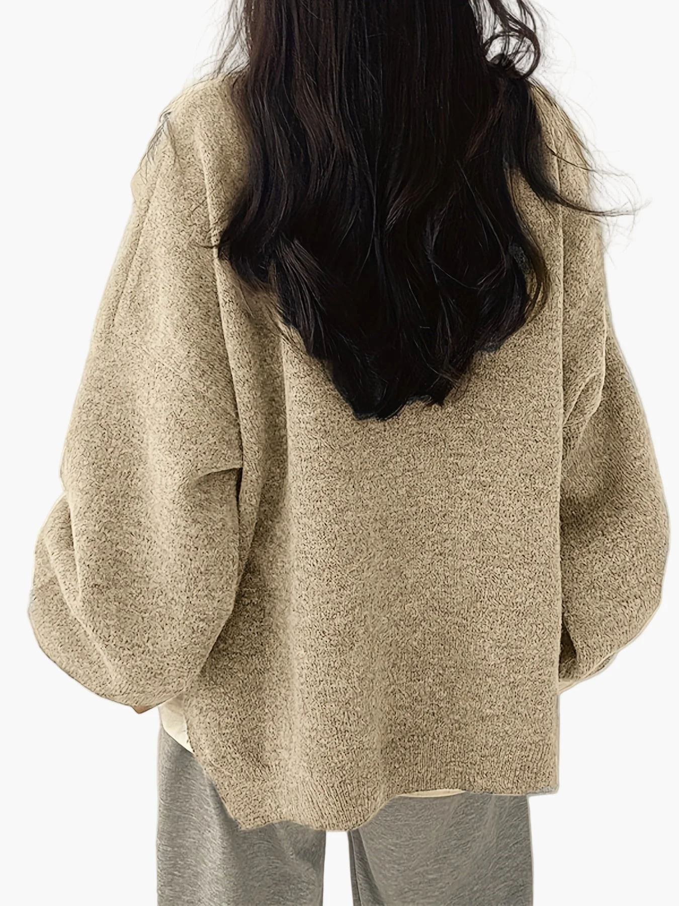 Pull décontracté pour femme style ample et tendance idéal pour l'automne et l'hiver - Image 9