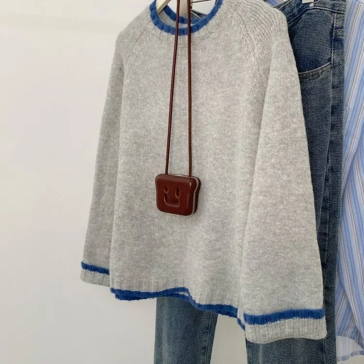 Pull décontracté pour femme style urbain automne, col rond, manches longues - Image 3