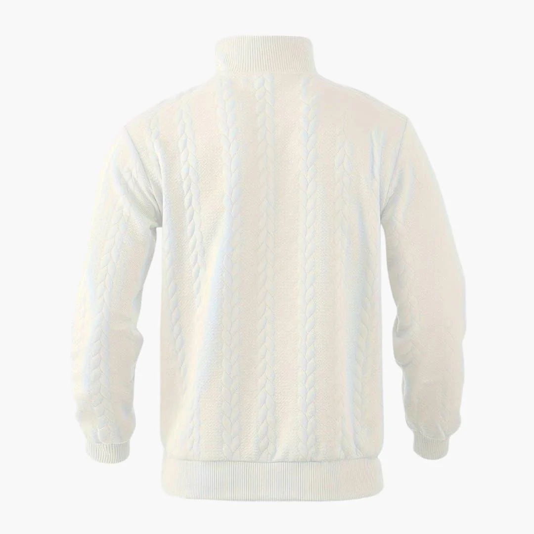 Pull demi-zippé homme style torsadé élégant pour automne et hiver - Image 3