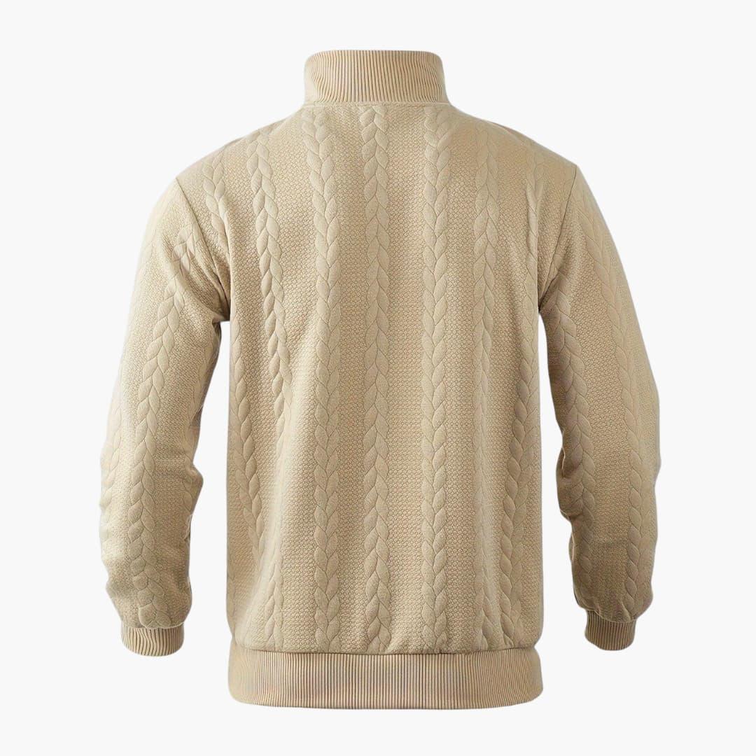 Pull demi-zippé homme style torsadé élégant pour automne et hiver - Image 5