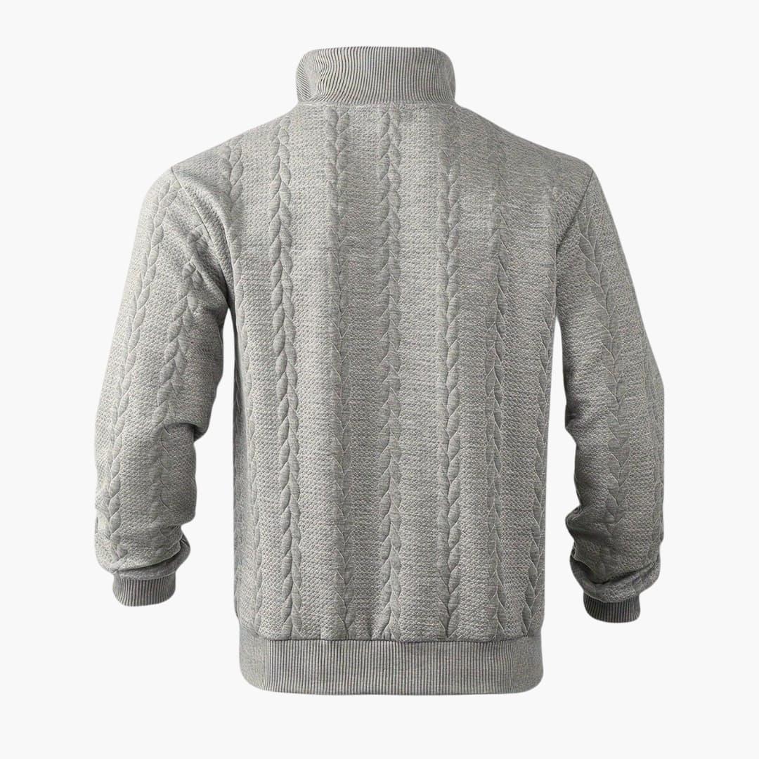 Pull demi-zippé homme style torsadé élégant pour automne et hiver - Image 7