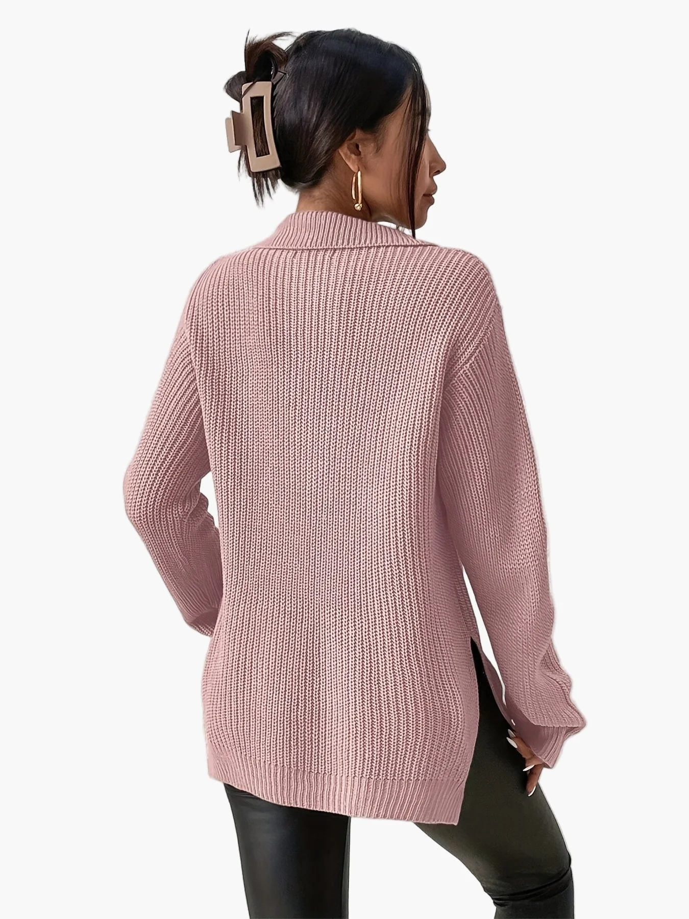Pull femme chic à col zippé style décontracté automne hiver - Image 5
