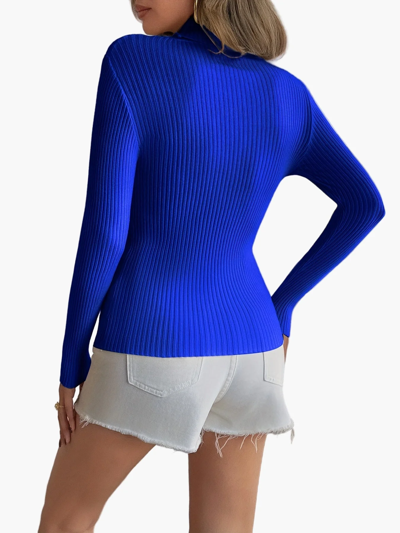 Pull femme col montant ajusté style élégant pour toutes saisons - Image 9