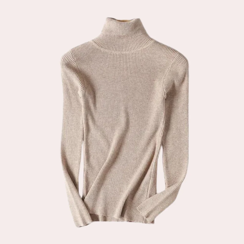 Pull Femme Col Roulé Côtelé Style Classique pour Tenues Élégantes et Quotidiennes - Image 3