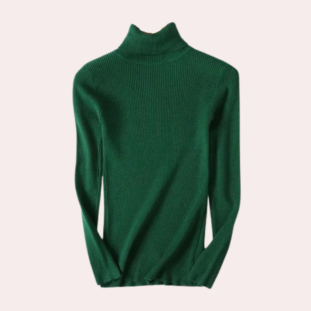 Pull Femme Col Roulé Côtelé Style Classique pour Tenues Élégantes et Quotidiennes - Image 5
