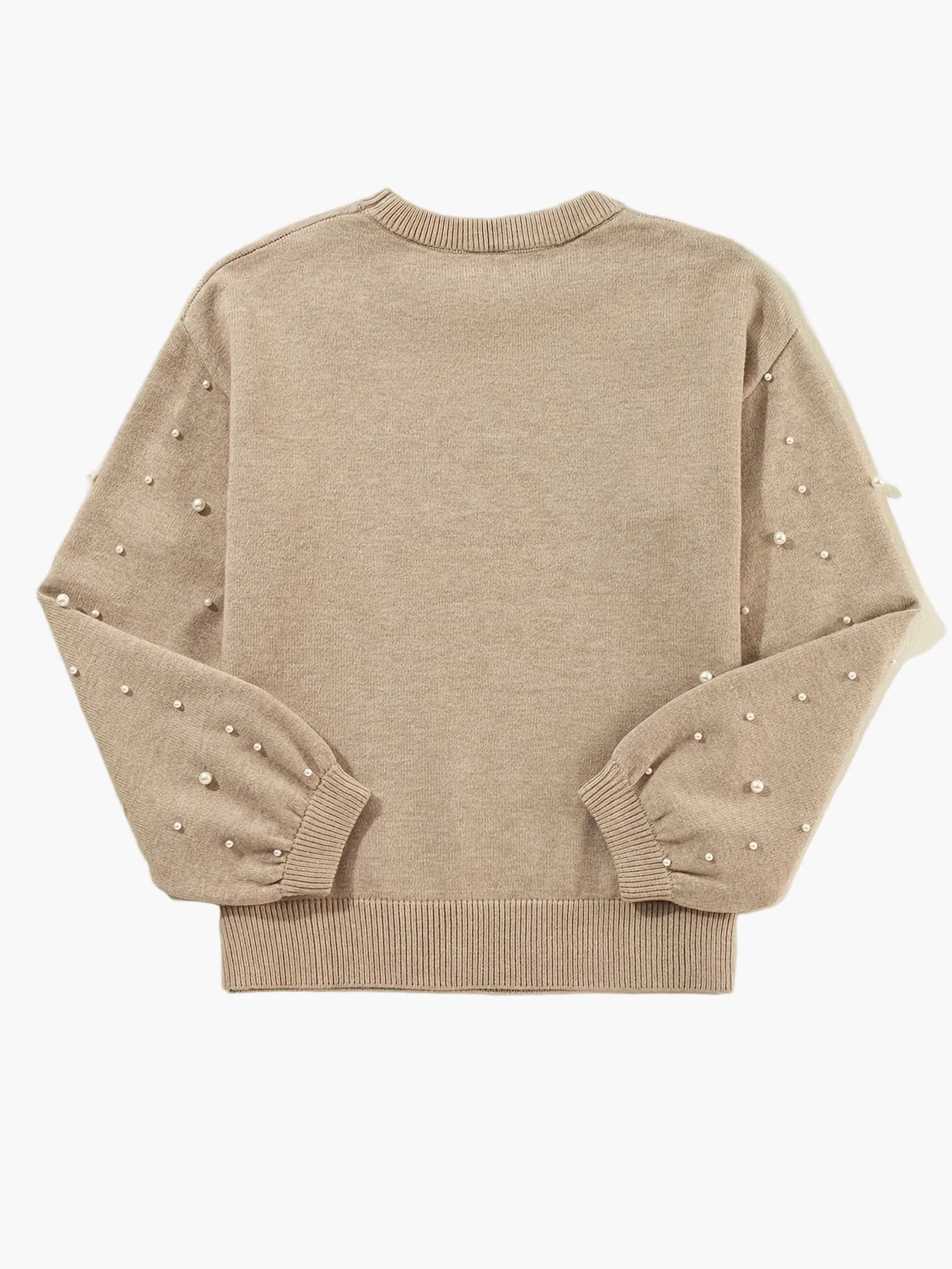 Pull femme élégant à perles style décontracté manches longues - Image 5