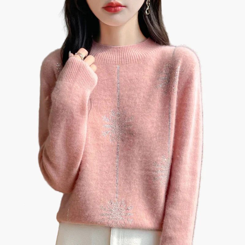 Pull femme élégant col montant style casual chic pour automne et hiver - Image 2