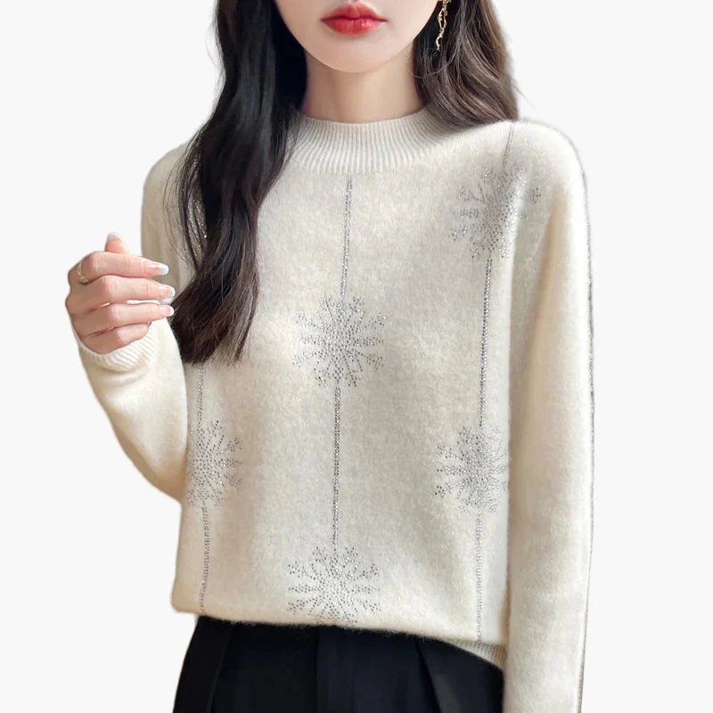 Pull femme élégant col montant style casual chic pour automne et hiver - Image 3