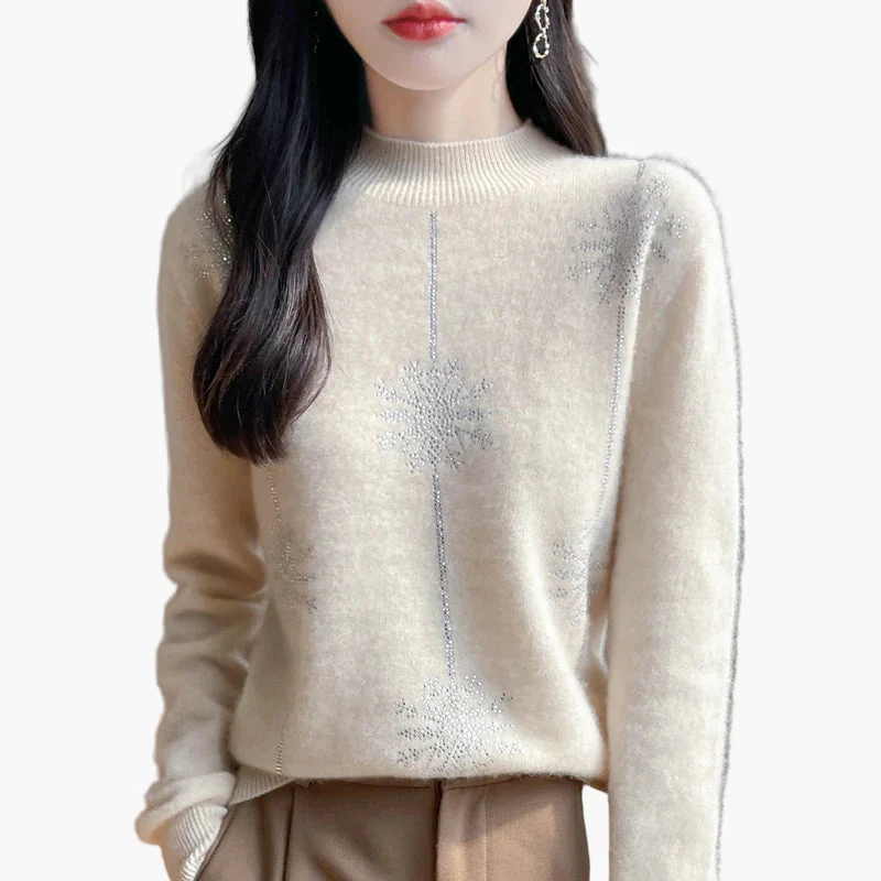 Pull femme élégant col montant style casual chic pour automne et hiver - Image 4