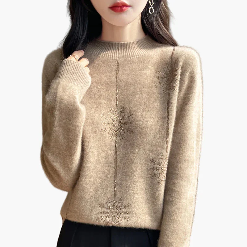 Pull femme élégant col montant style casual chic pour automne et hiver - Image 5