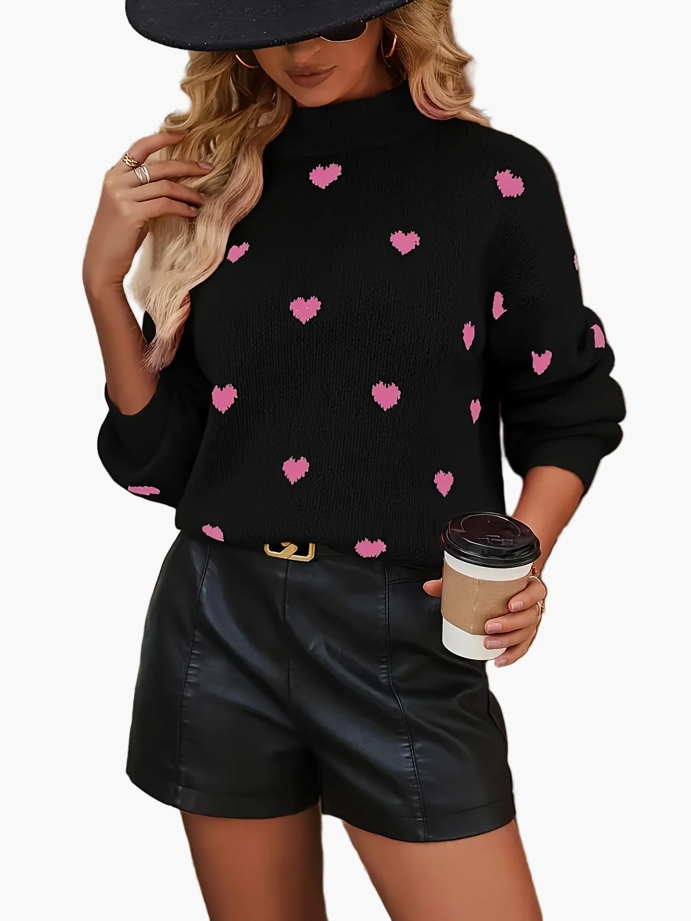 Pull Femme Élégant Motif Cœur Style Décontracté pour Sorties et Quotidien - Image 4