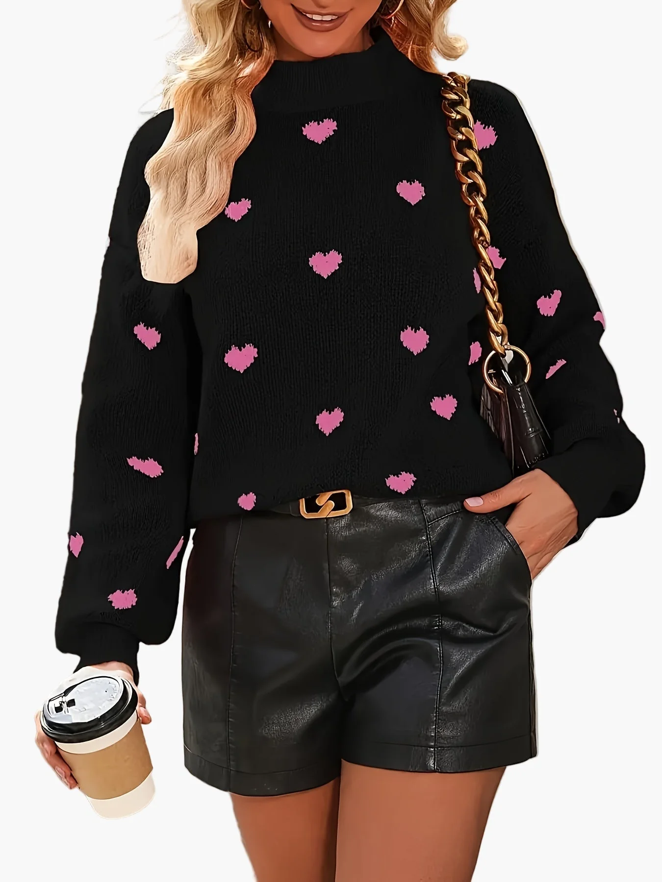 Pull Femme Élégant Motif Cœur Style Décontracté pour Sorties et Quotidien - Image 5