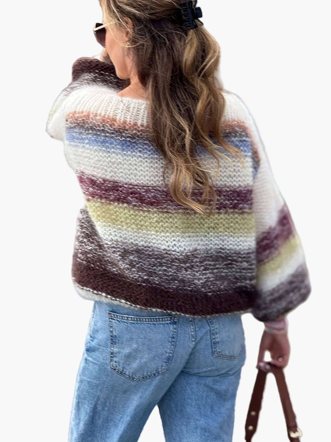 Pull femme élégant à rayures style décontracté pour automne/hiver - Image 3