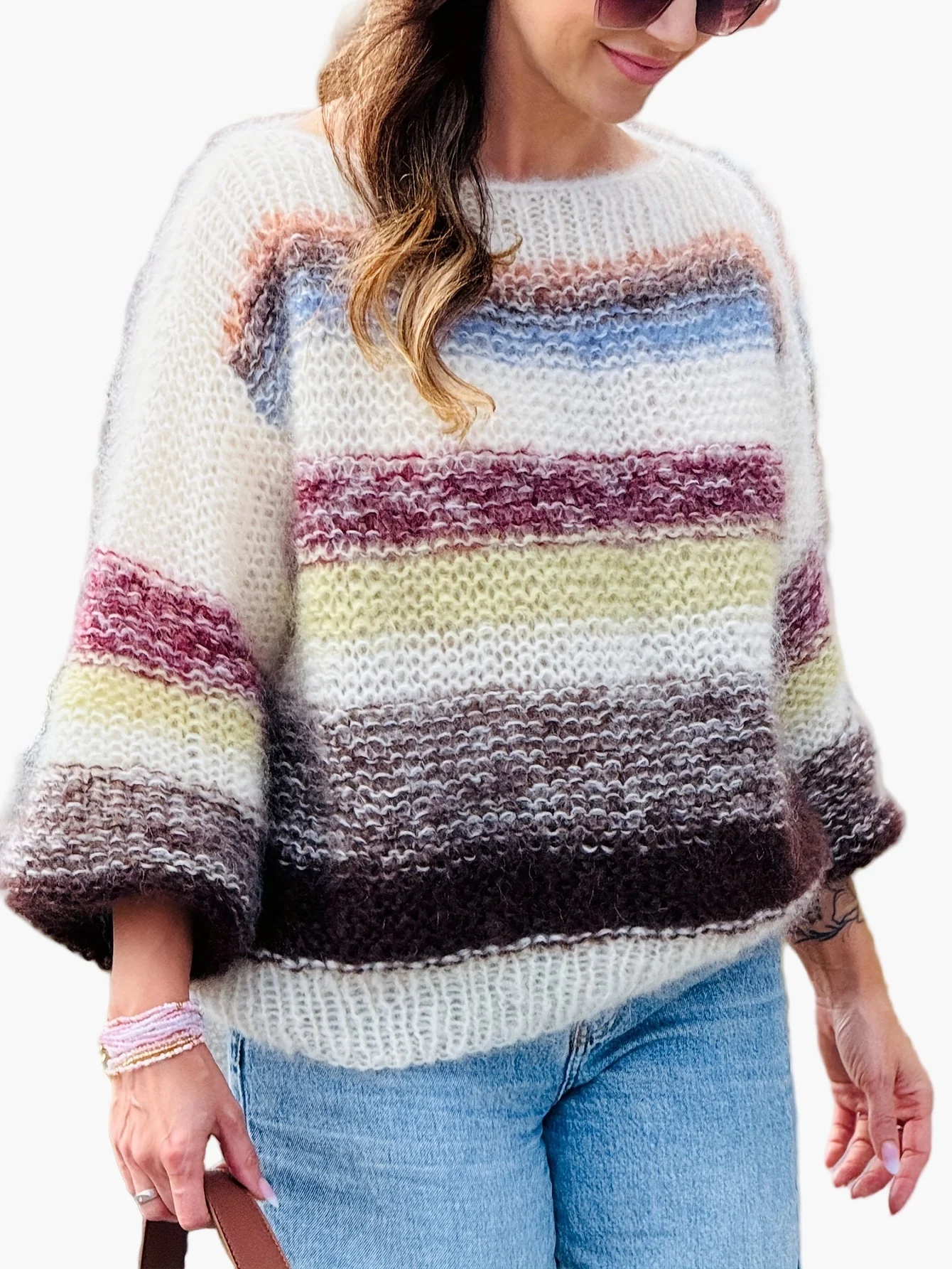 Pull femme élégant à rayures style décontracté pour automne/hiver - Image 6