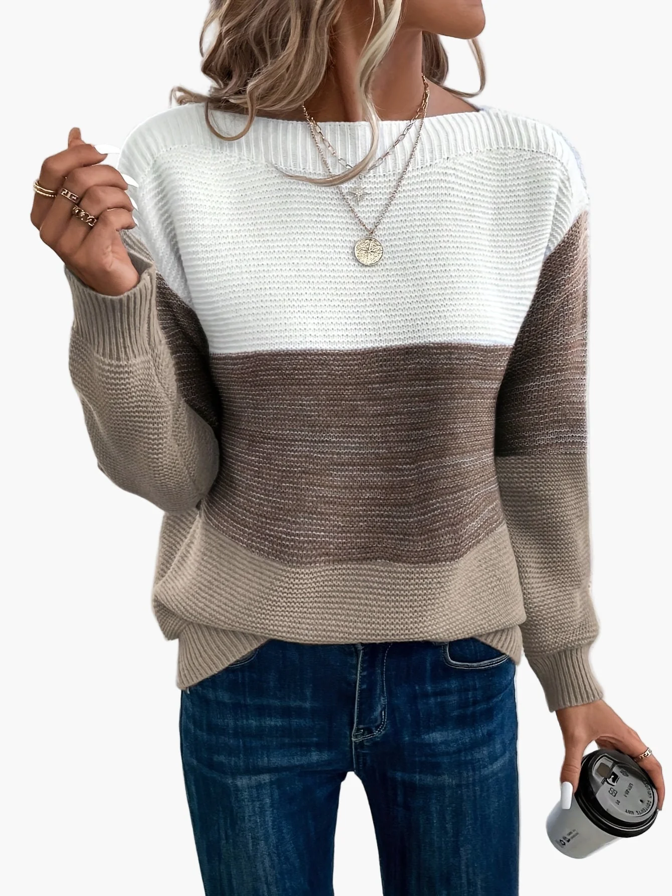 Pull Femme Élégant Style Décontracté à Manches Longues pour Automne/Hiver - Image 3