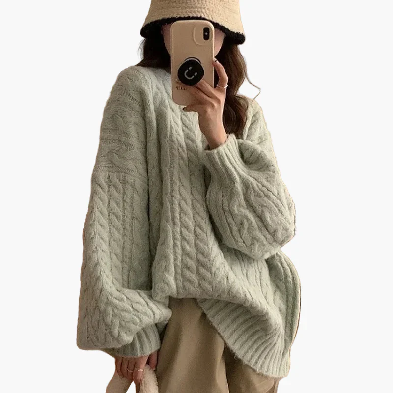Pull Femme Style Coréen Décontracté Ample – Mode Automne Hiver Élégant - Image 3