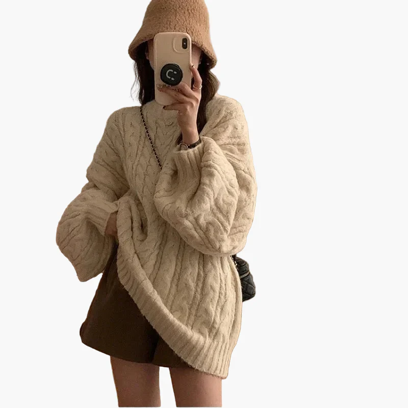 Pull Femme Style Coréen Décontracté Ample – Mode Automne Hiver Élégant - Image 4