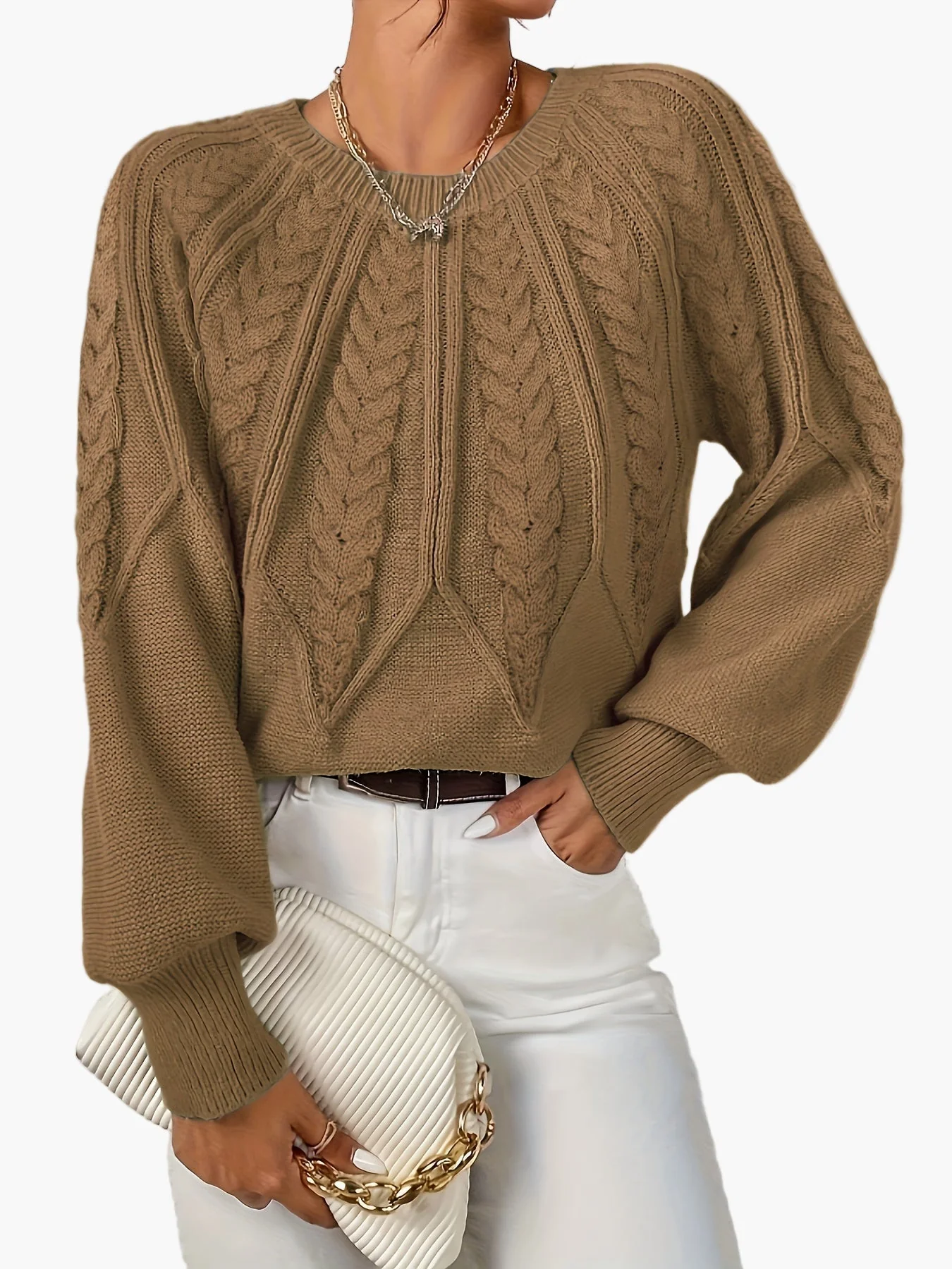 Pull Femme Style Décontracté Chic à Motif Torsadé pour Automne et Printemps - Image 10