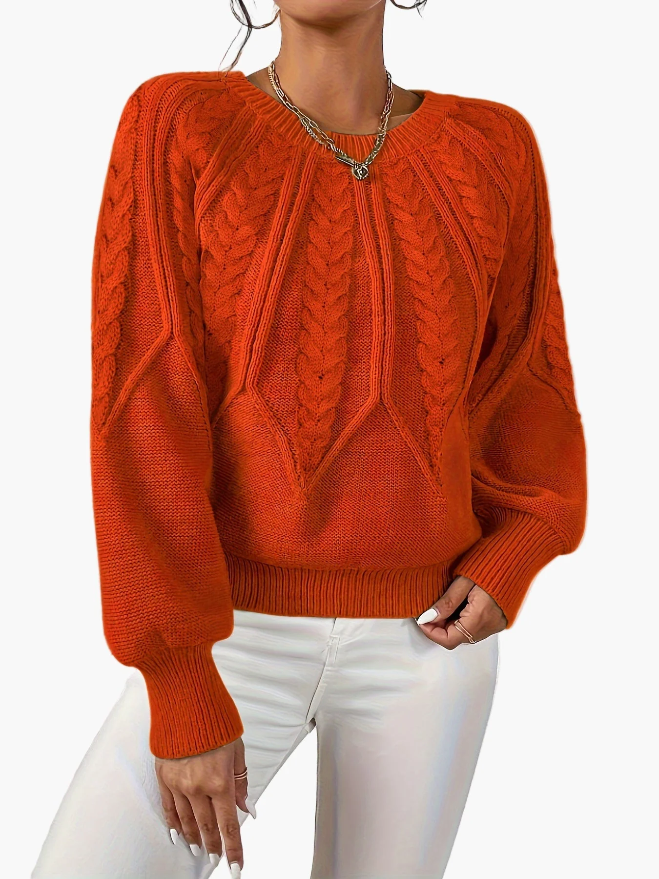 Pull Femme Style Décontracté Chic à Motif Torsadé pour Automne et Printemps - Image 3