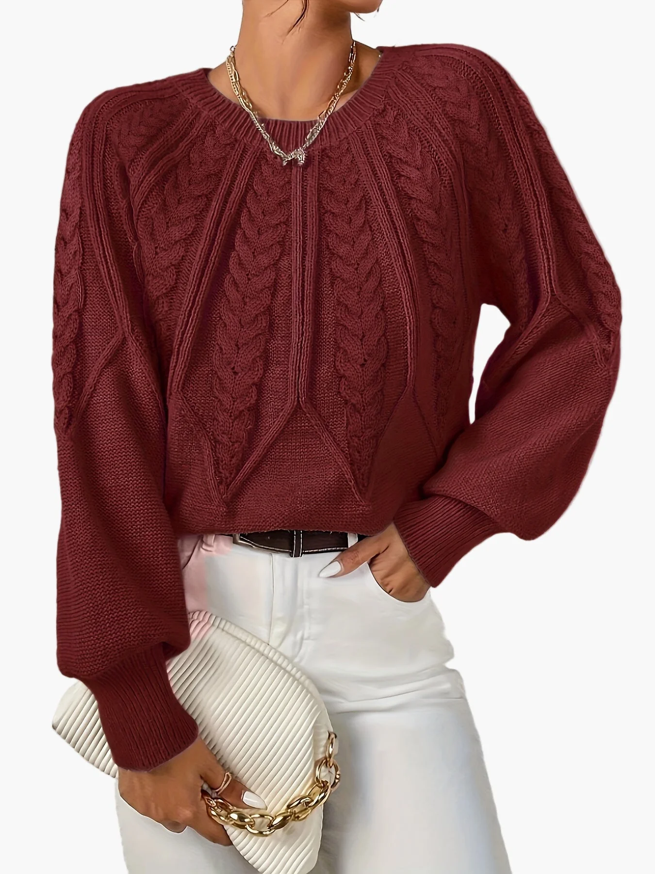 Pull Femme Style Décontracté Chic à Motif Torsadé pour Automne et Printemps - Image 4