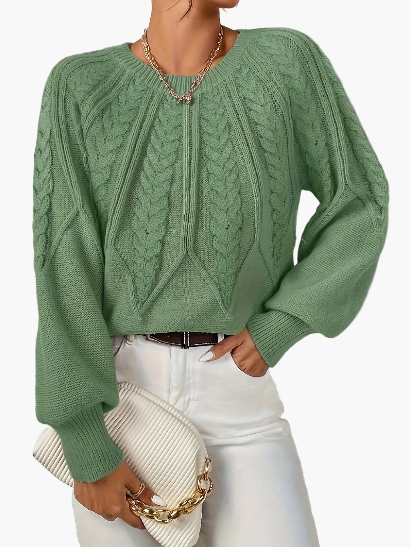 Pull Femme Style Décontracté Chic à Motif Torsadé pour Automne et Printemps - Image 5