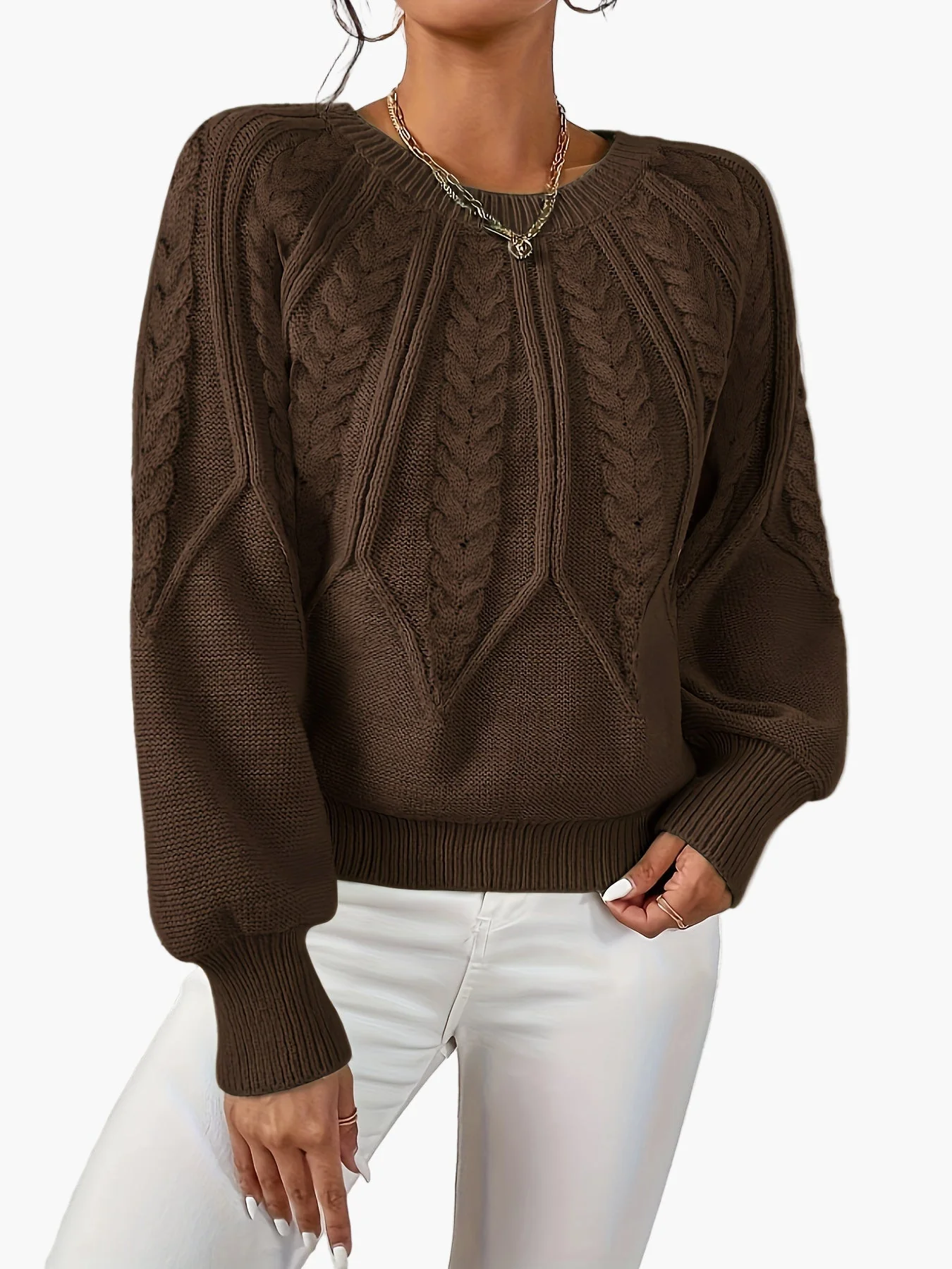 Pull Femme Style Décontracté Chic à Motif Torsadé pour Automne et Printemps - Image 6