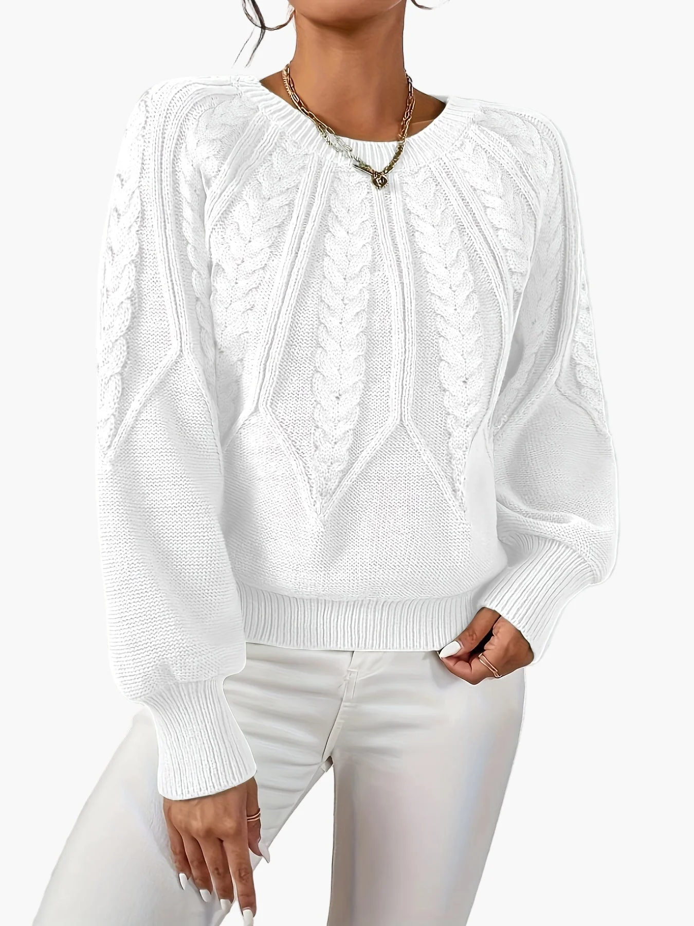 Pull Femme Style Décontracté Chic à Motif Torsadé pour Automne et Printemps - Image 7