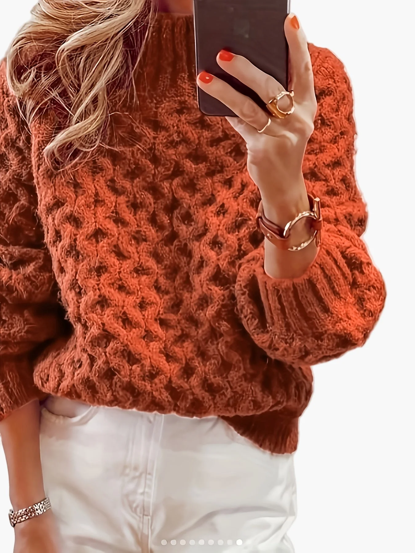 Pull femme style décontracté à col montant pour l'automne et l'hiver - Image 2