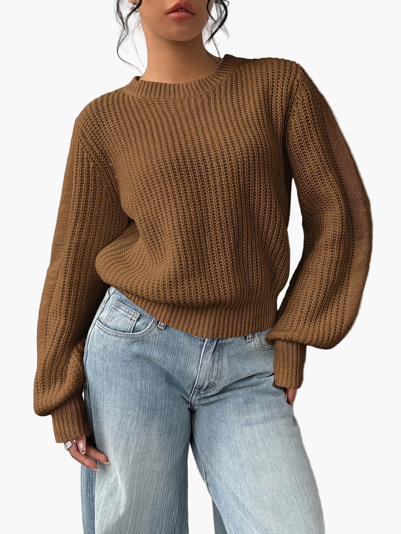 Pull femme style décontracté col rond pour tous les jours - Image 2