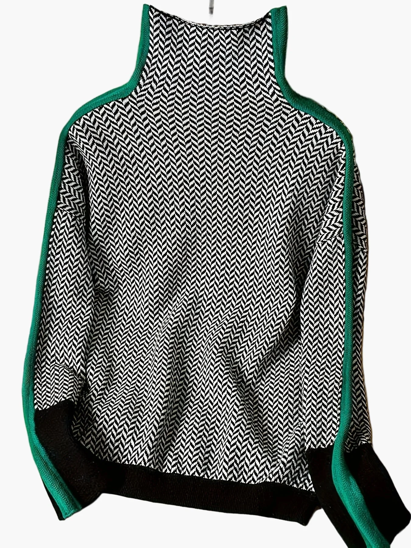 Pull Hiver Femme Col Montant Motif Géométrique Style Élégant Décontracté - Image 3