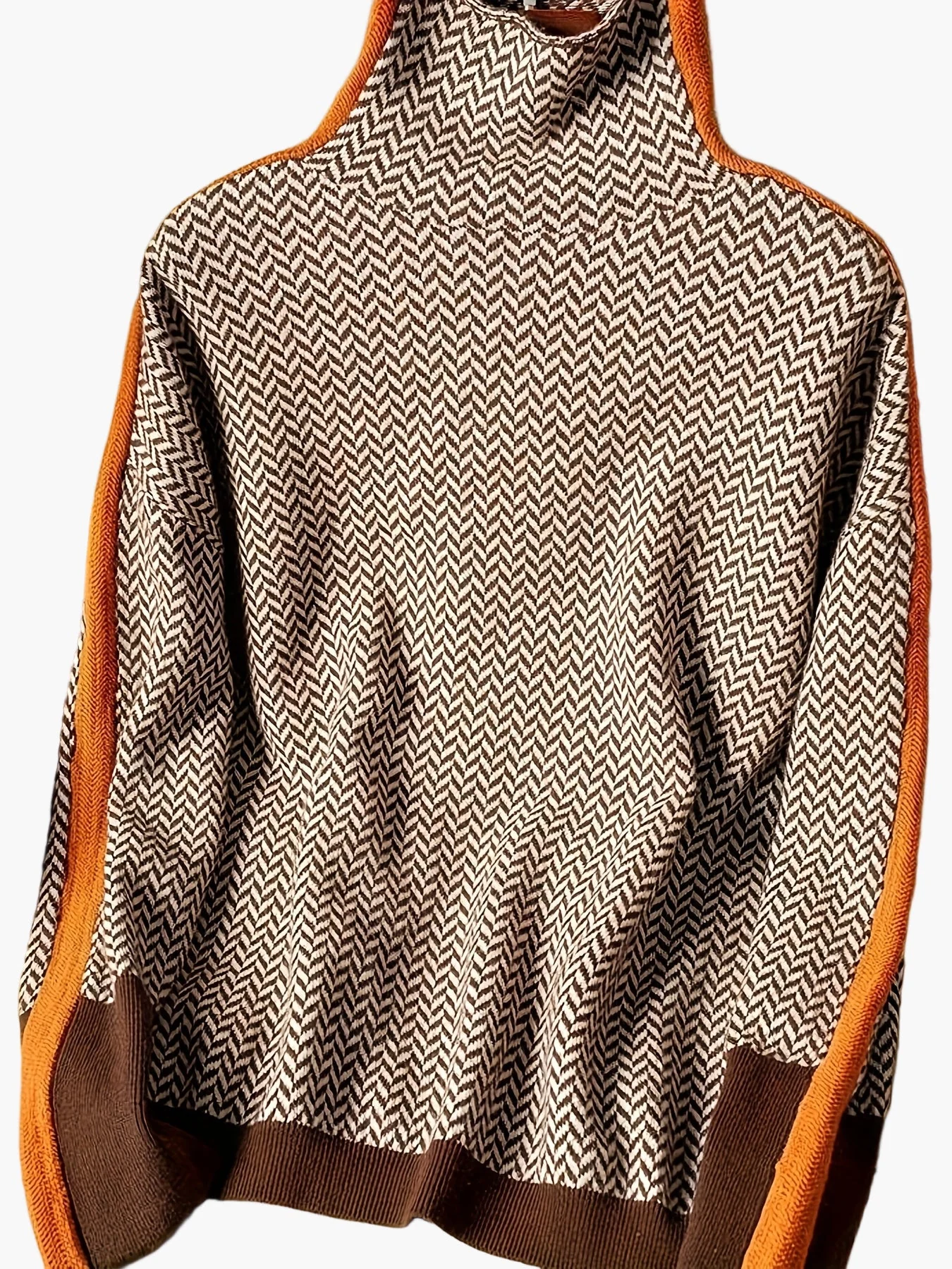 Pull Hiver Femme Col Montant Motif Géométrique Style Élégant Décontracté - Image 4