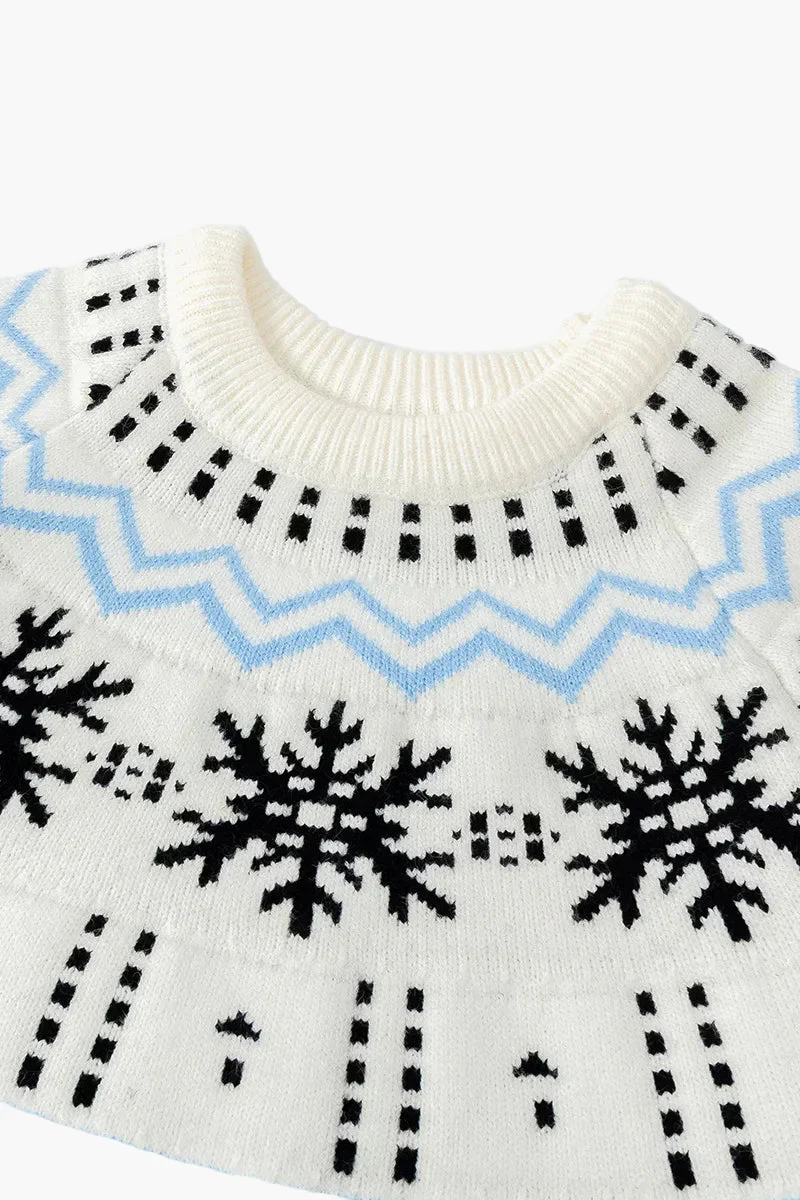 Pull d'hiver unisexe style nordique à motif flocon de neige, parfait pour l'automne et Noël - Image 4