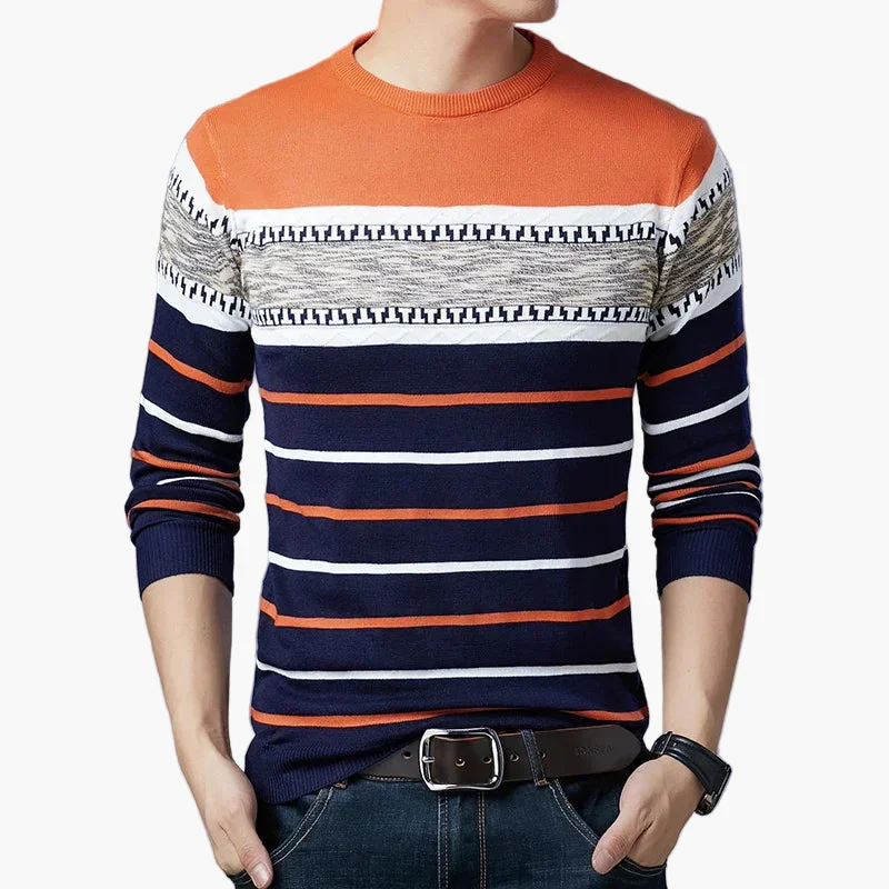 Pull homme à rayures style casual chic pour tous les jours - Image 2