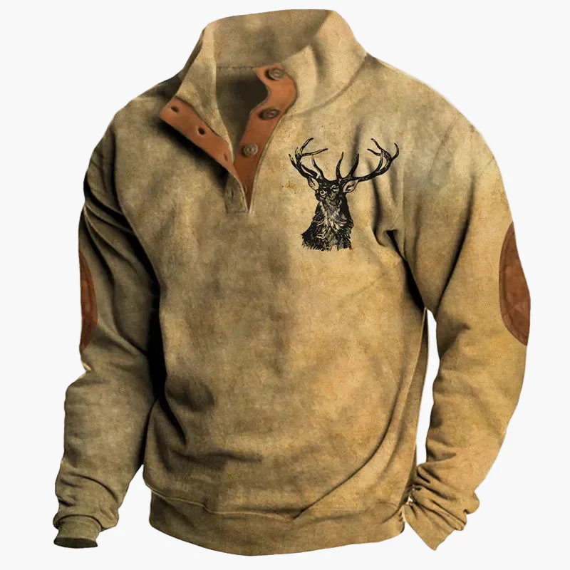 Pull Homme Style Western Vintage à Imprimé Ethnique et Col Montant – Décontracté et Tendance - Image 6