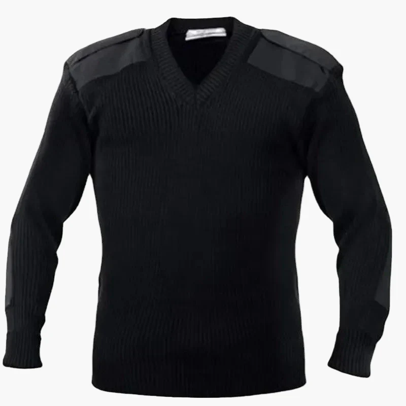 Pull militaire homme col en V style armée pour activités extérieures et loisirs - Image 2