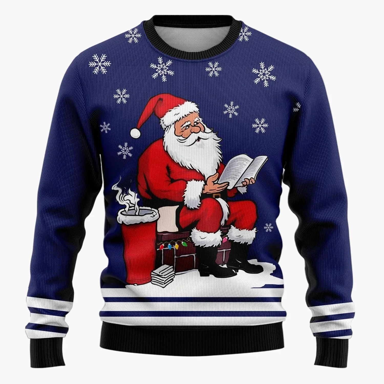 Pull de Noël drôle homme – Style rétro, motif Père Noël, idéal fêtes et soirées Ugly Christmas Sweater - Image 2
