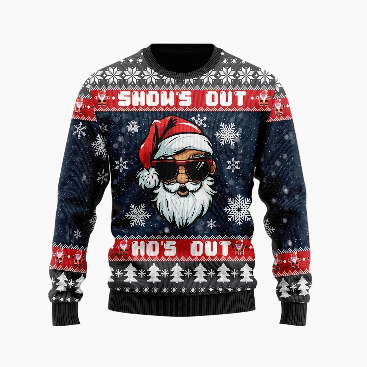 Pull de Noël drôle homme – Style rétro, motif Père Noël, idéal fêtes et soirées Ugly Christmas Sweater - Image 4