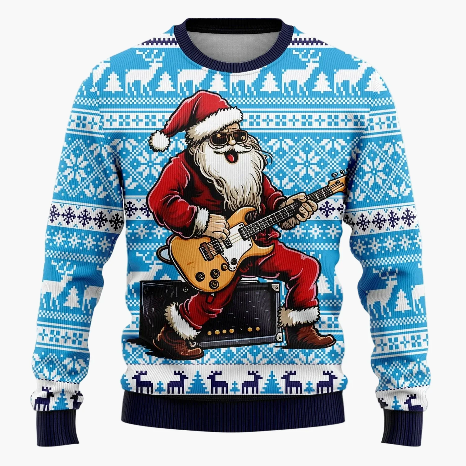 Pull de Noël drôle homme – Style rétro, motif Père Noël, idéal fêtes et soirées Ugly Christmas Sweater - Image 5