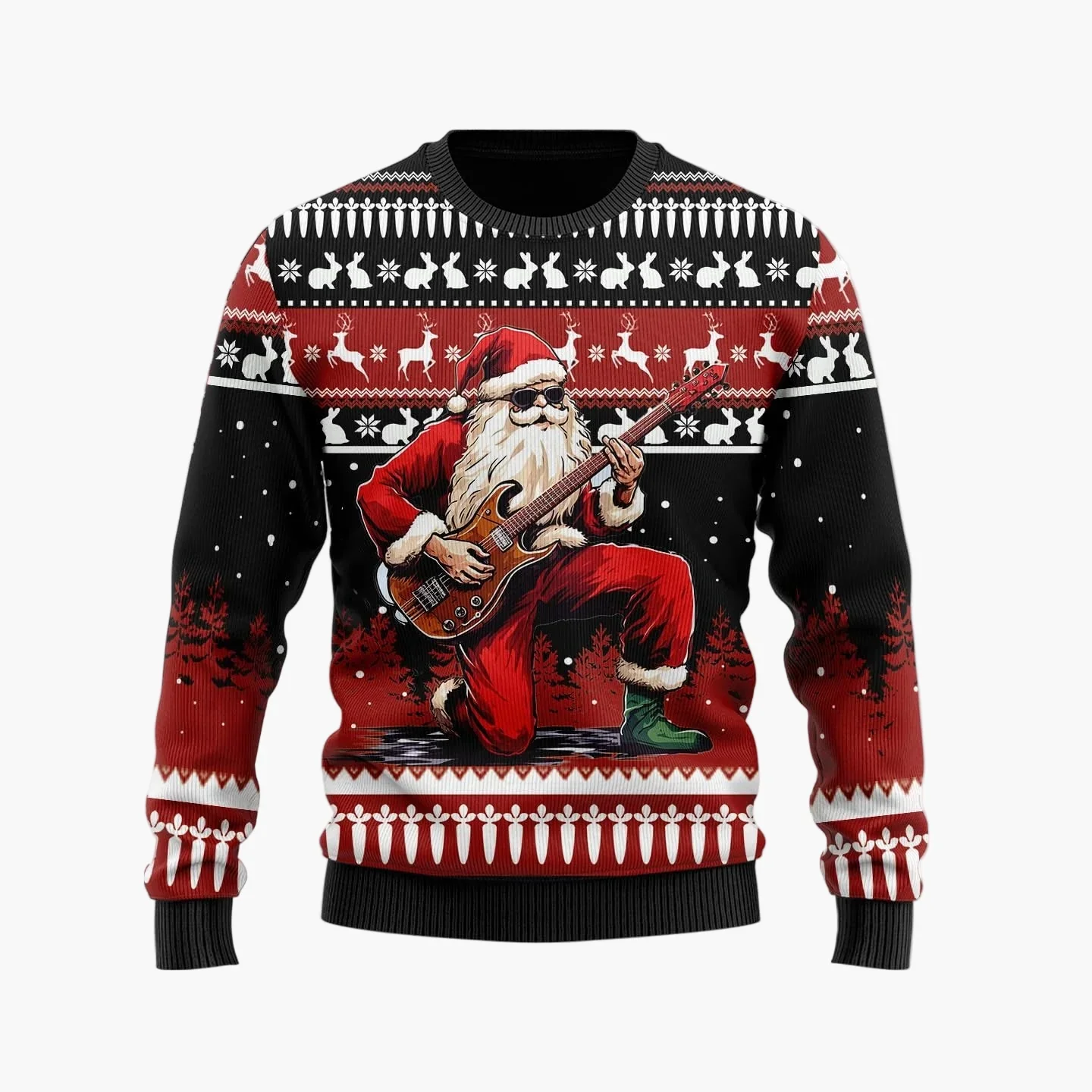 Pull de Noël drôle homme – Style rétro, motif Père Noël, idéal fêtes et soirées Ugly Christmas Sweater - Image 7