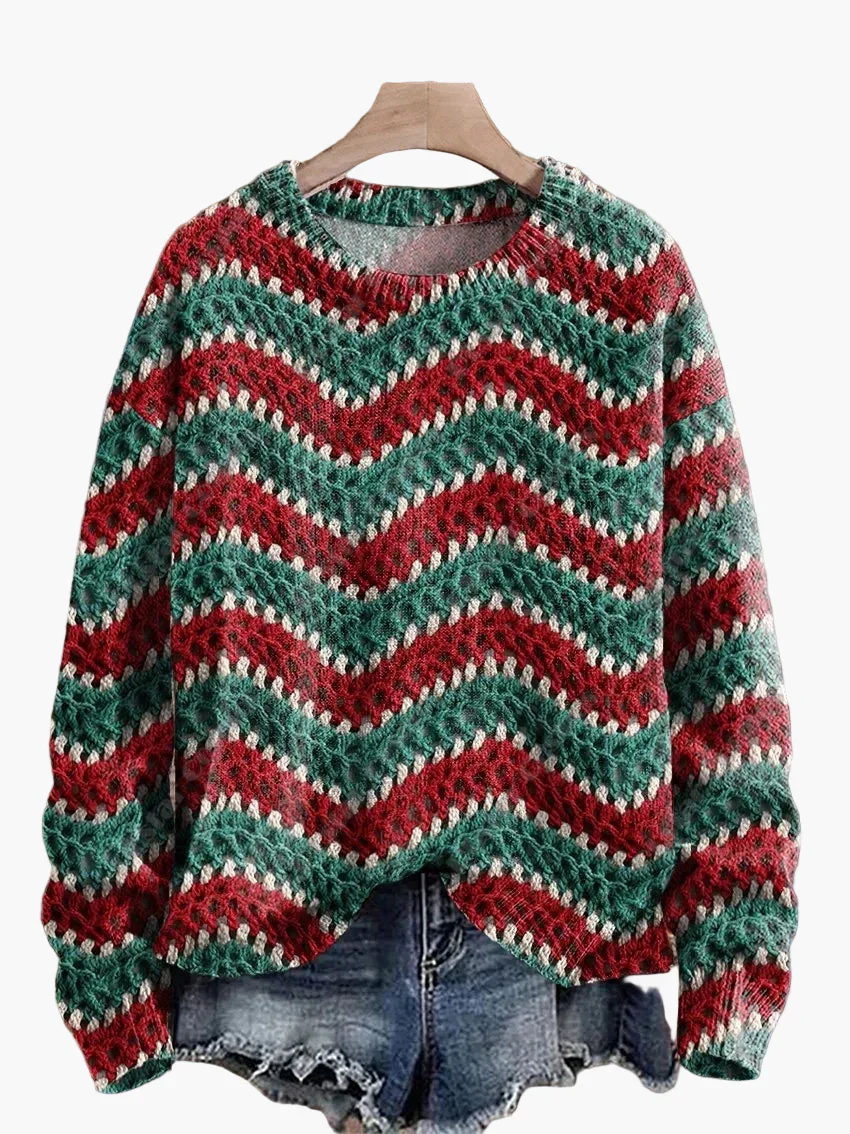 Pull de Noël fantaisie brodé pour femme, style décontracté, idéal pour les fêtes - Image 11