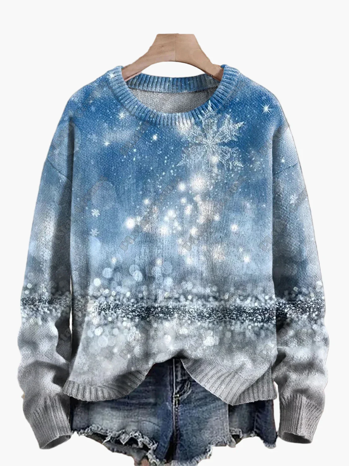 Pull de Noël fantaisie brodé pour femme, style décontracté, idéal pour les fêtes - Image 4