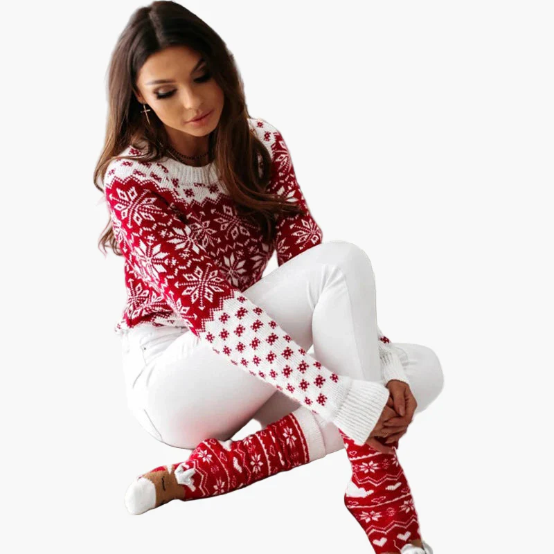Pull de Noël Femme Motif Scandinave Idéal pour l'Hiver et les Fêtes - Image 4