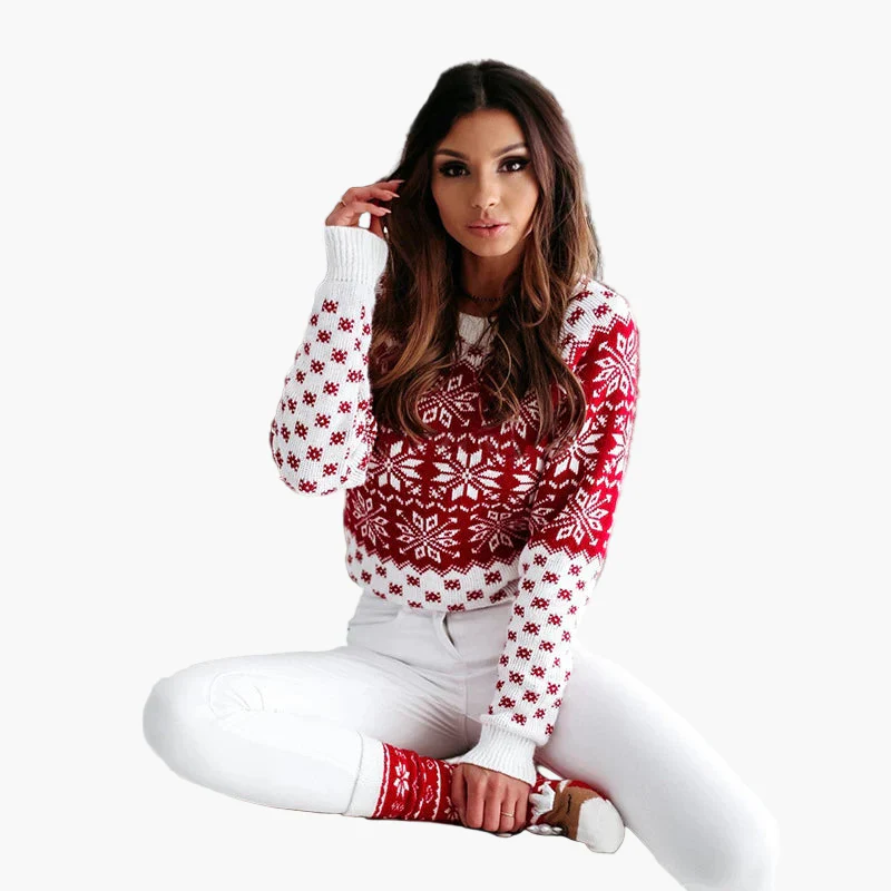 Pull de Noël Femme Motif Scandinave Idéal pour l'Hiver et les Fêtes - Image 6