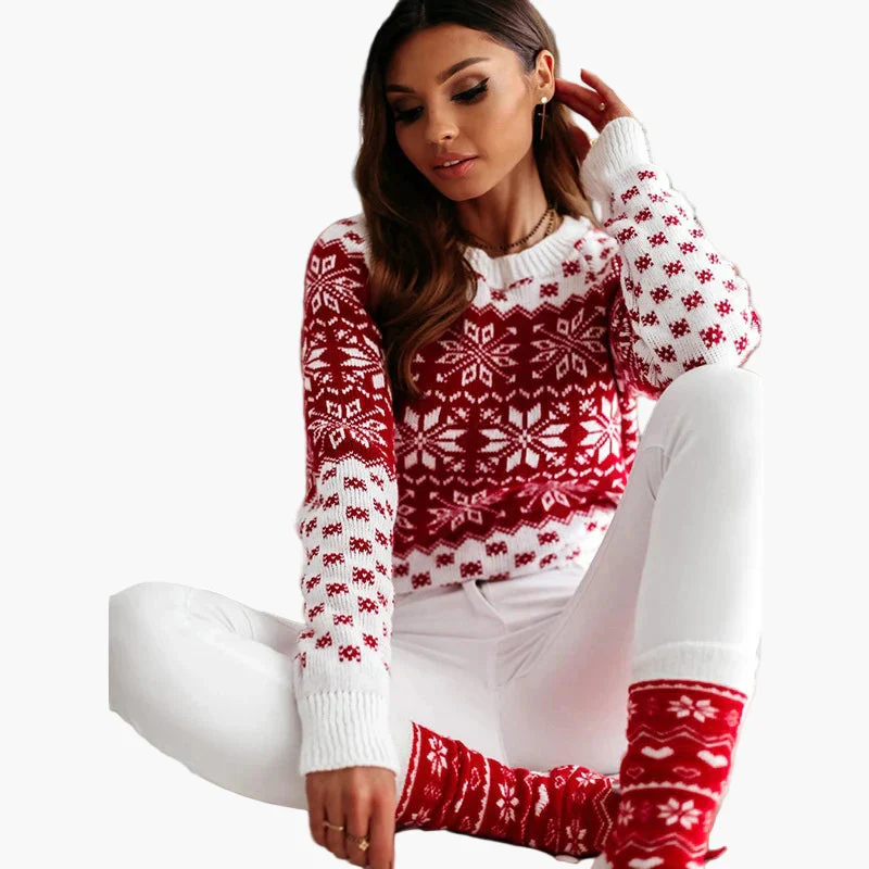 Pull de Noël Femme Motif Scandinave Idéal pour l'Hiver et les Fêtes - Image 7