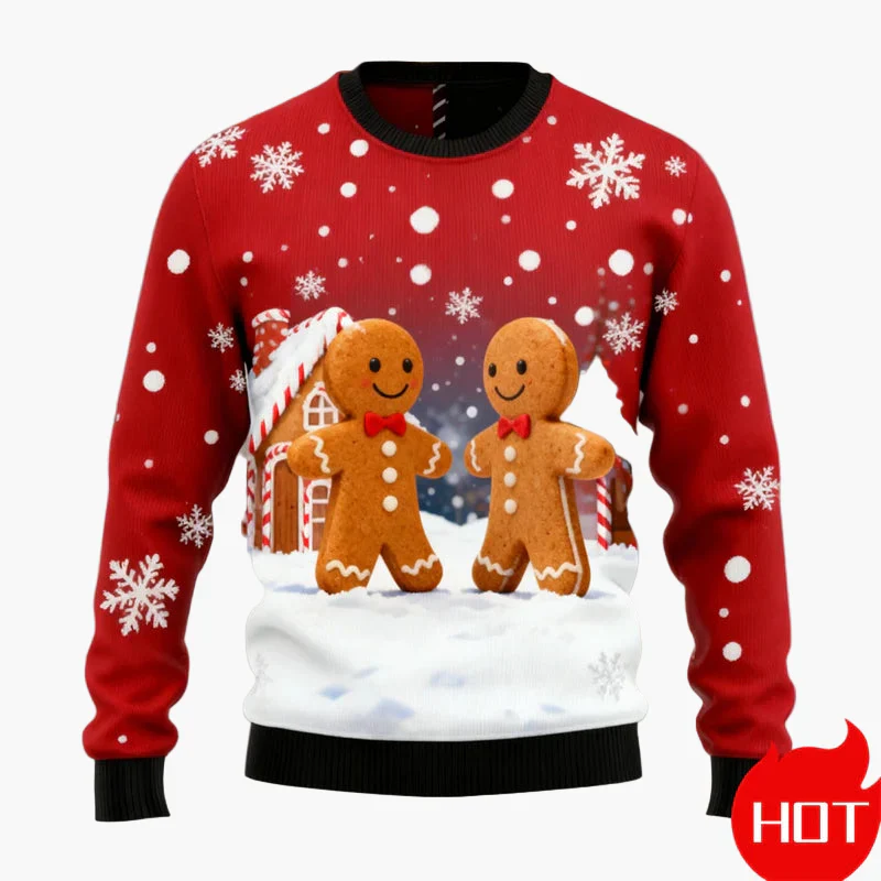 Pull de Noël homme style fun avec motifs pain d'épices et décorations festives pour fêtes - Image 4