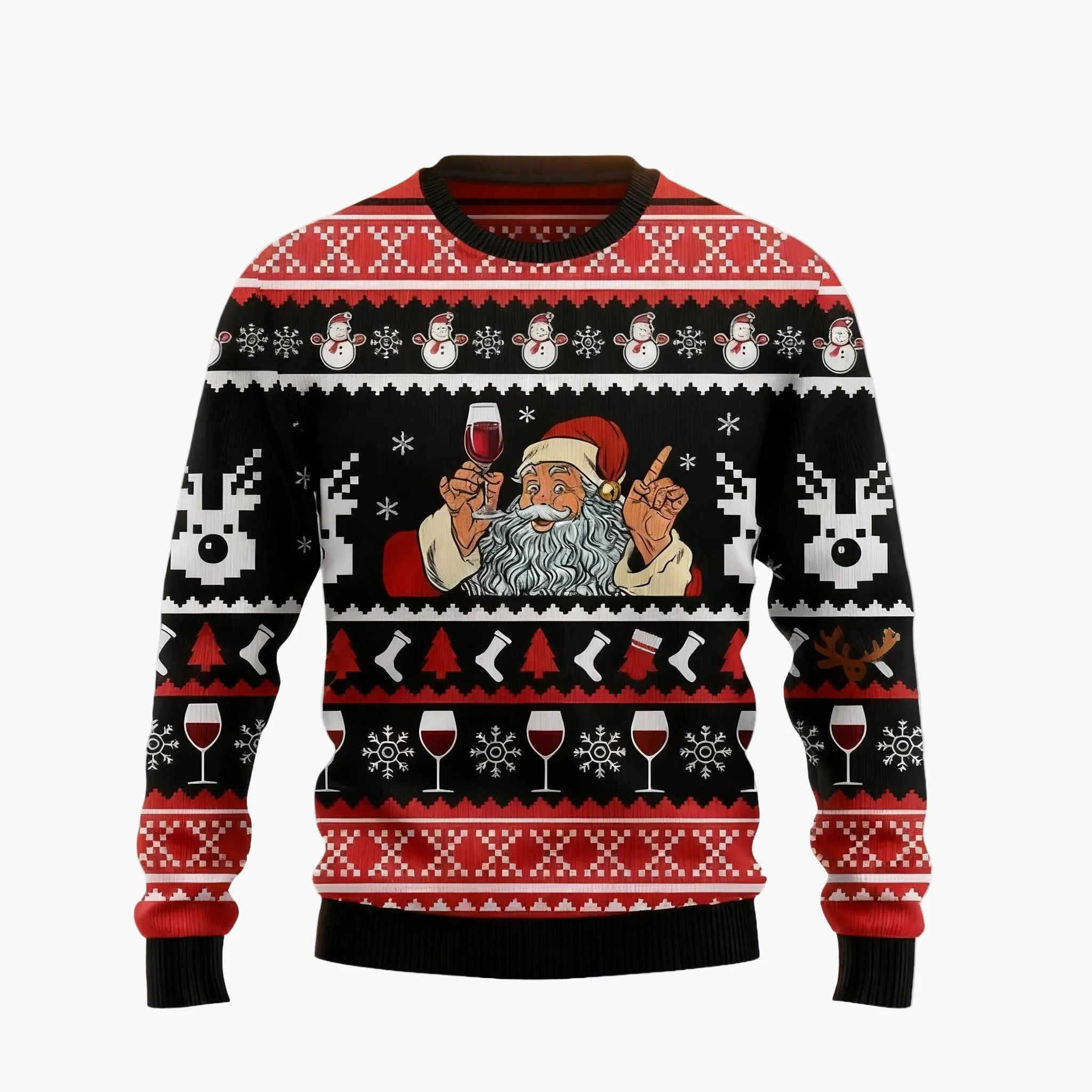 Pull de Noël homme style gothique crâne Santa – Sweat-shirt original fête et hiver - Image 8