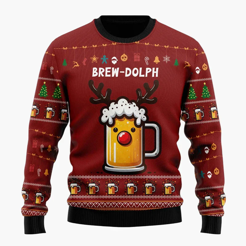 Pull de Noël Homme Style Humoristique Santa Beer - Idéal Fêtes et Cadeaux - Image 2
