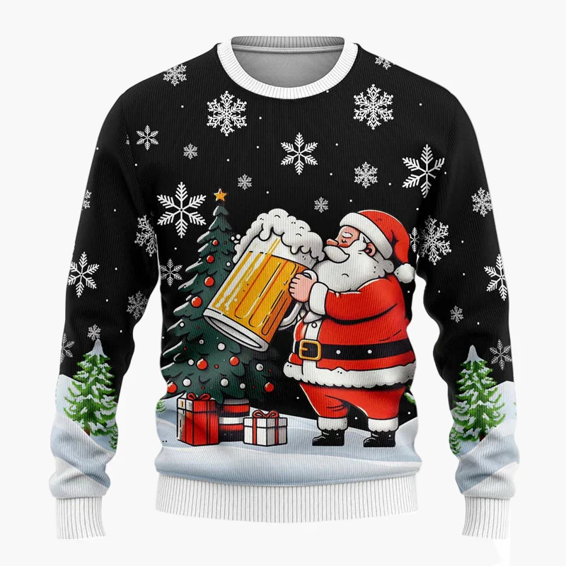 Pull de Noël Homme Style Humoristique Santa Beer - Idéal Fêtes et Cadeaux - Image 3