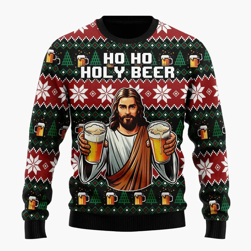 Pull de Noël Homme Style Humoristique Santa Beer - Idéal Fêtes et Cadeaux - Image 4